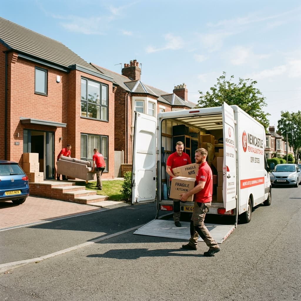 Swift Removals team loading a van in Newcastle